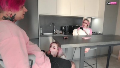 Unplanned Disruption: Wife's Naughty Surprise During Intense Stepmoment
