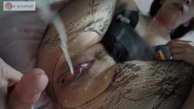 Nympho Slut Gags And Squirts On Cock