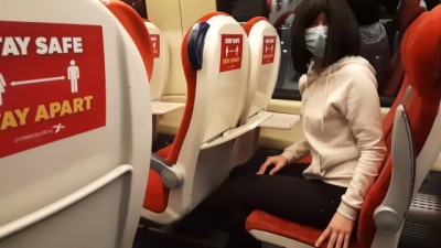 Public Dick Flash in the Train. Stranger Girl Jerk me off and Suck me till I Cum. Risky Real Outdoor
