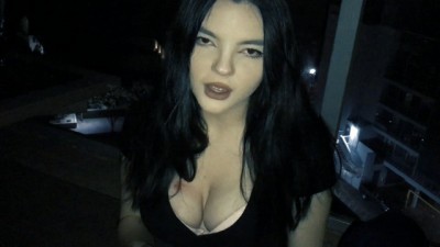 Sexy Goth Teen Wanted to Fuck outside and we got Caught TWICE & two Facials (+18)