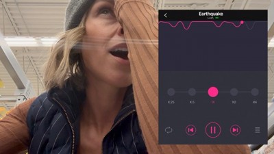 Cumming beauty romanian blonde webcam hard in grocery store with Lush remote controlled vibrator