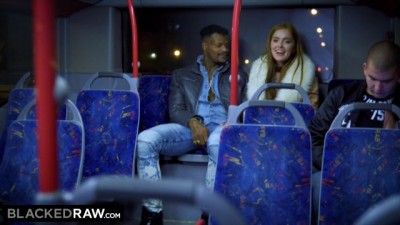 BLACKEDRAW Two latina with strapon Beauties Fuck Giant BBC On Bus!