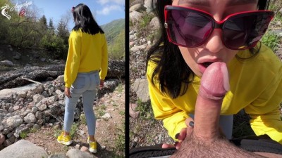 Tourists decided to make most popular porn site a blowjob in nature