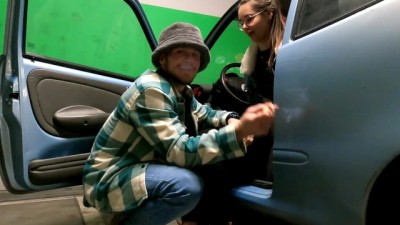 Shy girl fucks italian mature videos and sucks in the parking
