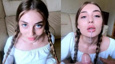 Трахнул cant be roots xxx в горло молодую голубоглазую блондинку и спустил ей в ротик