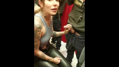 blowjob in the fitting room very romantic and sexy videos of the store next to the security guard! Public sex