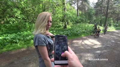 I play with my wife in the city Park blond porn videos of Lovense! Sex, squirt in public
