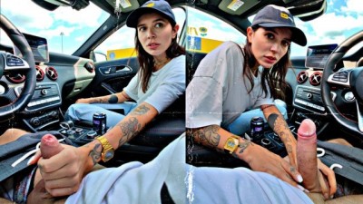 I BlowJob the driver in full view of other granny creampie road users!