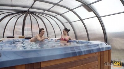 OLD4K: Young Hottie Gets Nailed by Experienced Player in Pool Fun (+18)