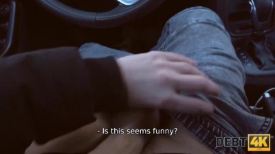 Debt-Fueled Desire: Blissful Blowjob and Pussy Tasting in Car