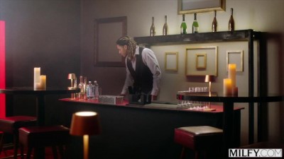 Curvy MILF & Blonde Bombshell Go Wild on Bartender's Massive Cock