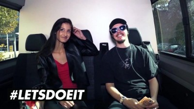 Skinny Brunette Takes a BBC for Cash in Car Romp